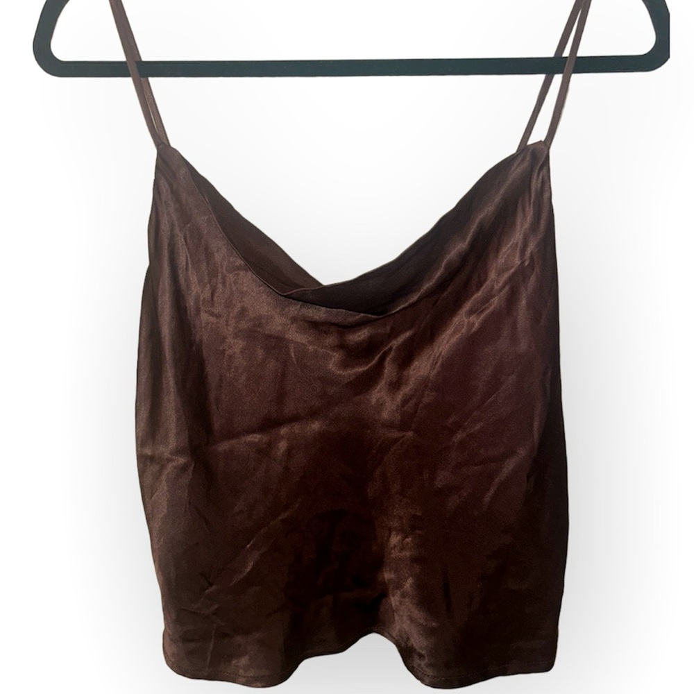 ZARA NWT Satin Cowl Neck Tank size M